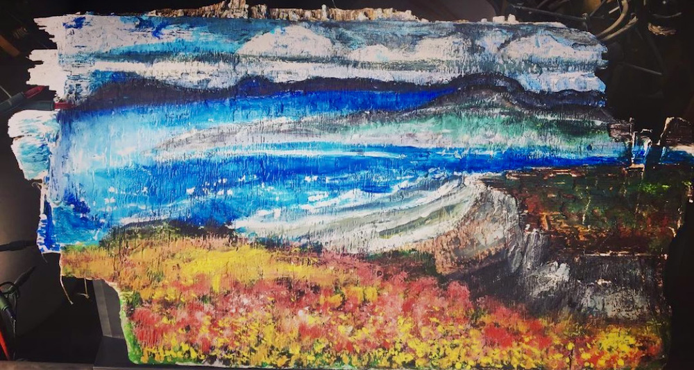 Conwy sea view driftwood